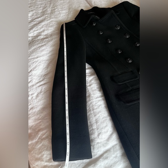 Jcrew Black Townhouse Double Cloth Wool Double Breasted Coat 8 Metal Buttons - Picture 7 of 11